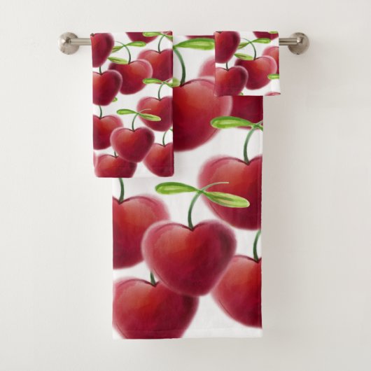 Serviette de bain à tarte cerise (En situation)