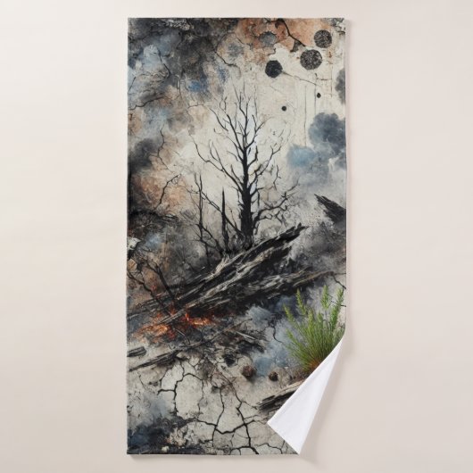 Serviette de bain Abstraite en forêt brûlée (Serviette de bain)