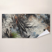 Serviette de bain Abstraite en forêt brûlée (Serviette de bain)