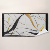 Serviette de bain abstraite noire et or moderne li (Serviette de bain)