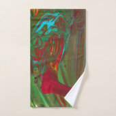 Serviette de bain abstraite rouge vert gras 1 : de (Serviette à main)