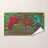 Serviette de bain abstraite rouge vert gras 1 : de (Serviette à main)