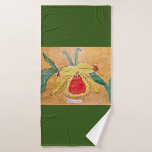 Serviette de bain au design botanique abstrait