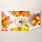 serviette de bain aux fleurs jaunes (Serviette de bain)