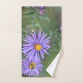 Serviette de bain aux fleurs violettes (Serviette à main)