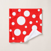 Serviette de bain aux points rouges (Gant de toilette)