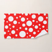 Serviette de bain aux points rouges (Serviette à main)