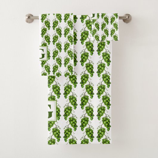 Serviette de bain aux raisins verts (En situation)