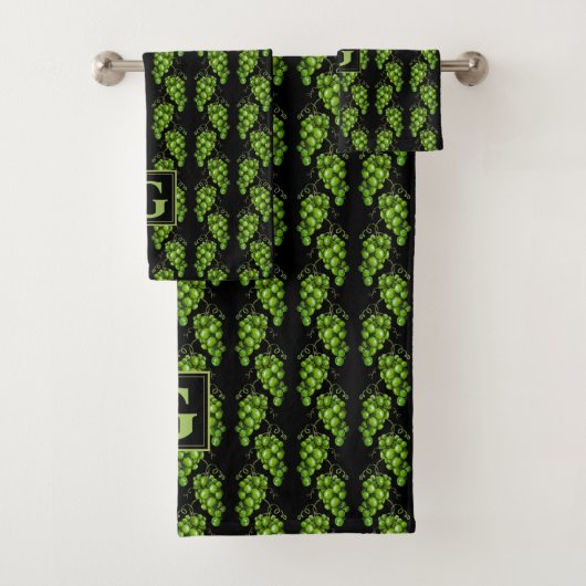 Serviette de bain aux raisins verts (En situation)