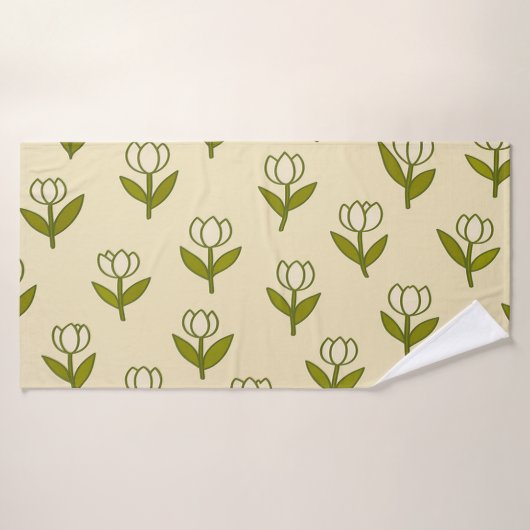 Serviette de bain aux tulipes blanches (Serviette de bain)