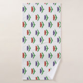 Serviette de bain aux tulipes rouges et violettes (Serviette de bain)