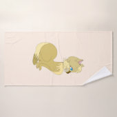 Serviette de bain avec chat jaune (Serviette de bain)