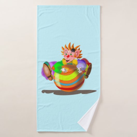 Serviette de bain avec clown heureux (Serviette de bain)