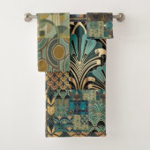 serviette de bain avec design art déco (En situation)