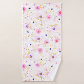 Serviette de bain avec fleurs (Serviette de bain)