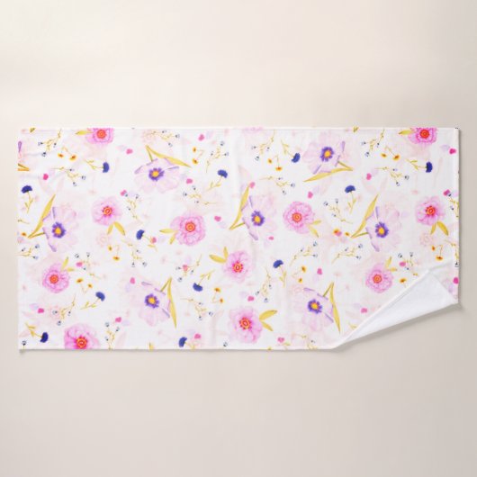 Serviette de bain avec fleurs (Serviette de bain)