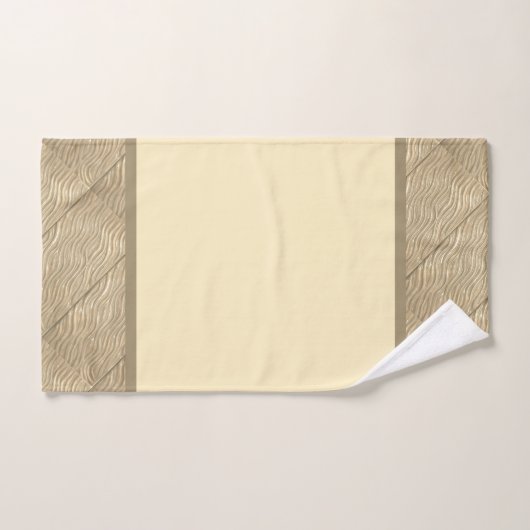 Serviette de bain avec garniture motif d'eau dorée (Serviette à main)