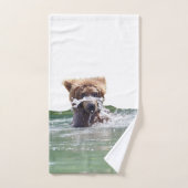 Serviette de bain avec grizzli et petits (Serviette à main)