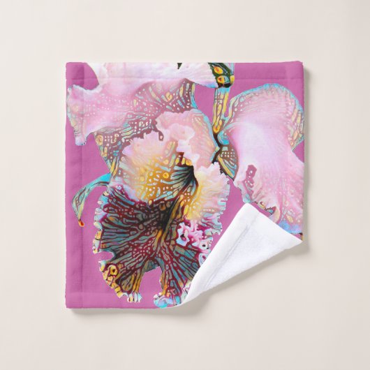 Serviette de bain avec orchidées en rose (Gant de toilette)