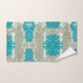 Serviette de bain beige et Turquoise (Serviette à main)