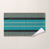 Serviette de bain beige noire et Turquoise (Serviette à main)