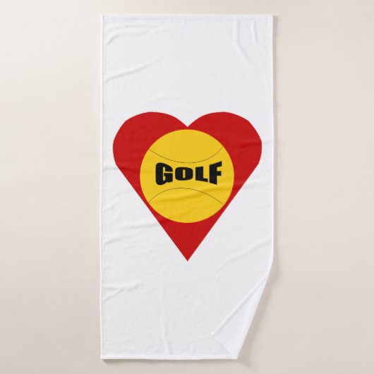 Serviette de bain blanche AMOUR GOLF (Serviette de bain)