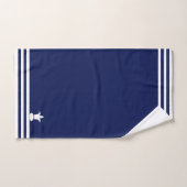 Serviette de bain blanche avec fleur de lis et ray (Serviette à main)