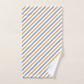 Serviette de bain bleu, blanc et orange (Serviette à main)