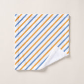 Serviette de bain bleu, blanc et orange (Gant de toilette)
