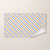 Serviette de bain bleu, blanc et orange (Serviette à main)