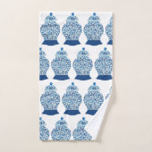 Serviette de bain bleu blanc Ginger Jar (Serviette à main)