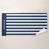 Serviette de bain bleu et blanc marine (Serviette de bain)