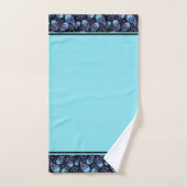 Serviette de bain bleu et turquoise en cachemire (Serviette à main)
