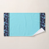 Serviette de bain bleu et turquoise en cachemire (Serviette à main)