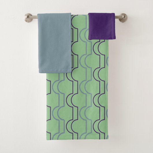 Serviette de bain bleu Saint Jacques (En situation)