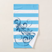 Serviette de bain bleu tourbillon blanc et bleu ra (Serviette à main)