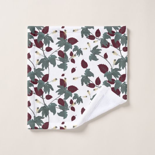Serviette de bain bleu tropical hibiscus (Gant de toilette)