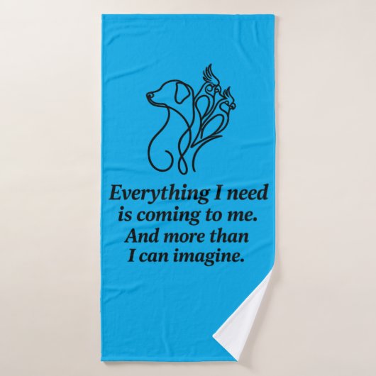 Serviette de bain bleue citation affirmation manif (Serviette de bain)