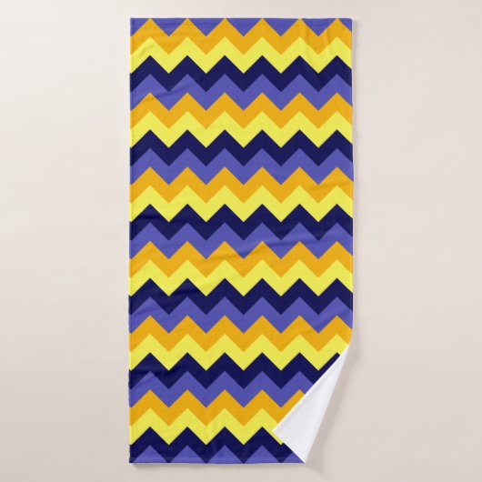 Serviette de bain Blue Yellow Gold Chevrons (Serviette de bain)