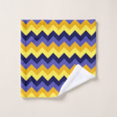Serviette de bain Blue Yellow Gold Chevrons (Gant de toilette)