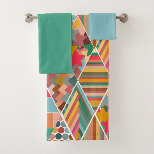 Serviette de bain Boho Crazy Quilt (En situation)