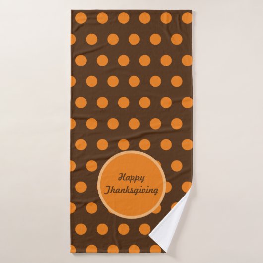 Serviette de bain bon thanksgiving (Brown et orang (Serviette de bain)
