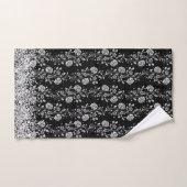 Serviette de bain brillant florale argent (Serviette à main)