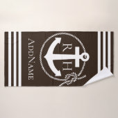 Serviette de bain Brown en corde Ancre personnalis (Serviette de bain)