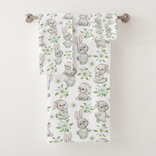 Serviette de bain Bunnies de Pâques (En situation)