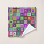 serviette de bain carré arc-en-ciel (Gant de toilette)