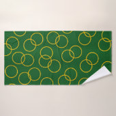 Serviette de bain Cercles vert et jaune (Serviette de bain)