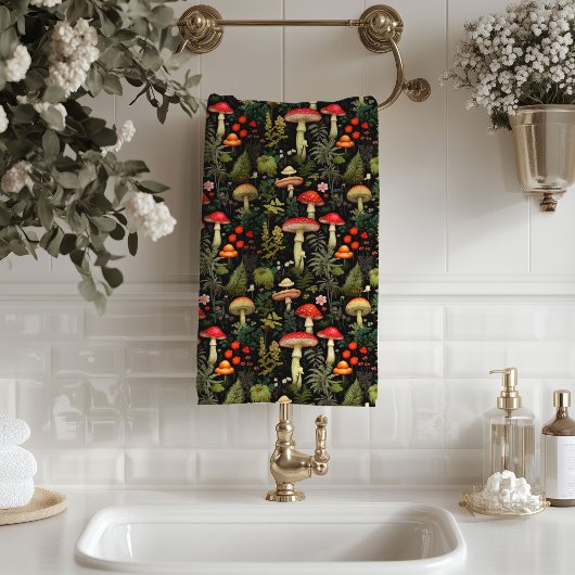 Serviette de bain Champêtre Champignons aux Couleu