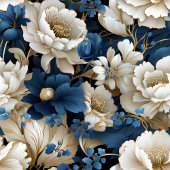 Serviette de bain chic moderne aux fleurs bleues e