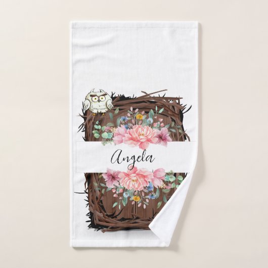 Serviette de bain Chouette florale (Serviette à main)